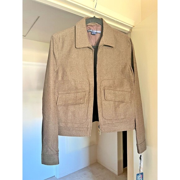 VTG Ralph Lauren Sport Wool Blazer 8 Brown Stretch New Modernist Style 31891 2V - Picture 1 of 16
